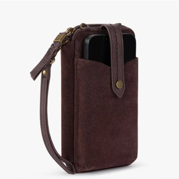 The Sak Silverlake Smartphone Wallet, Chocolate Brown Suede and Leather - Picture 4 of 7